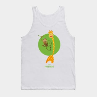 Illustration nursery for friends - giraffe and monkey Tank Top